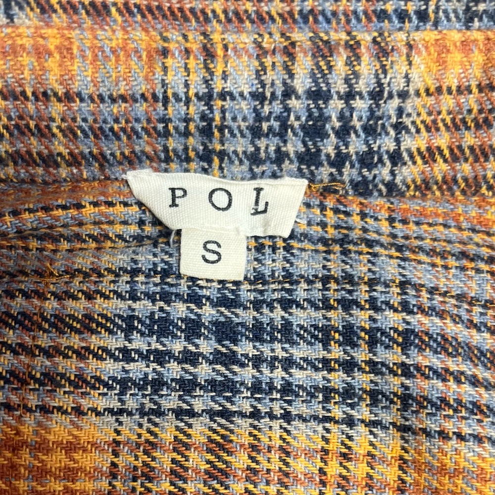 Plaid Orange and Blue Women's Shirt - Picture 6 of 8